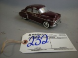 Banthrico burgundy sedan coin bank - missing bottom locking plate