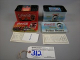 Coke Cola metal collector tin boxes