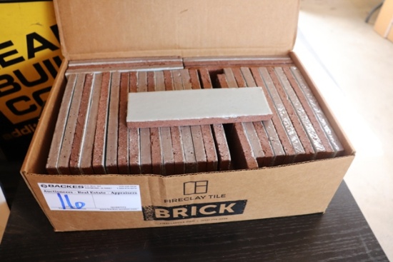 Case of BRICK fire clay tile - 2" x 8" x 1/2" - 68 pieces