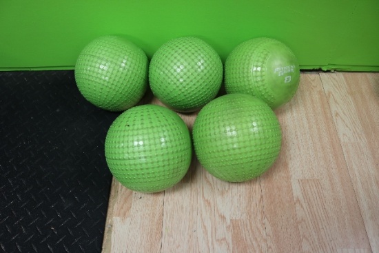 Times 5 - 8 lb. green medicine balls