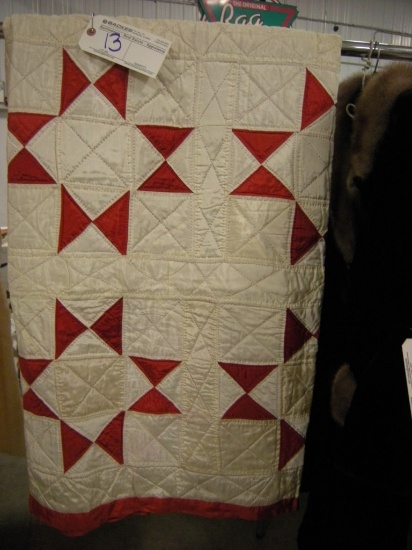 Red and Beige Quilt Cover  (Feels like nylon/linen)