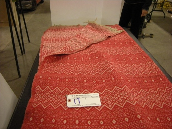Amana Colonies Red 100% Wool Blanket