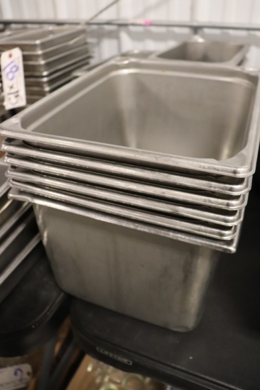 Times 6 - 1/2 x 8" stainless inset pans - no lids