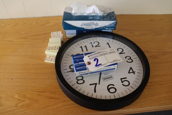 All to go - clock, markers, tissue