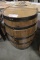 Custom oak barrel hidden bar cabinet