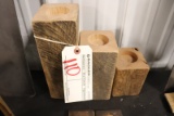 Set of 3 - Wood candle holders