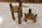 Pair to go - Wood staved candle holders