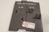 How to tell time AM - PM key & wine glass rack