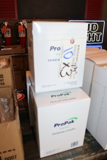 Times 3 - Boxes of ProPak 7 3/4" drinking straws