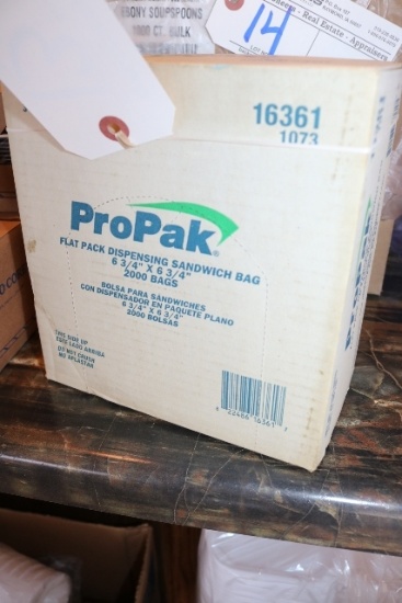 Case of ProPak 6 3/4" x 6 3/4" sandwich bags