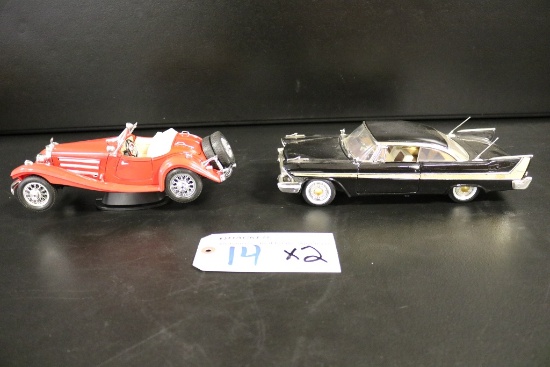 Times 2 - 1958 Plymouth & 1936 Roadster 1:18 scale cars - no boxes