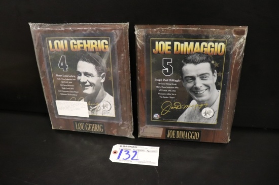 Pair to go - Merick Mint - Gehrig & DiMaggio wood plaques