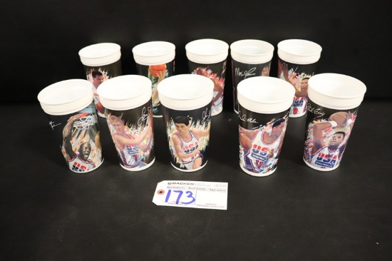 All to go - Set of 10 - The Dream Team McDonalds plastic cups