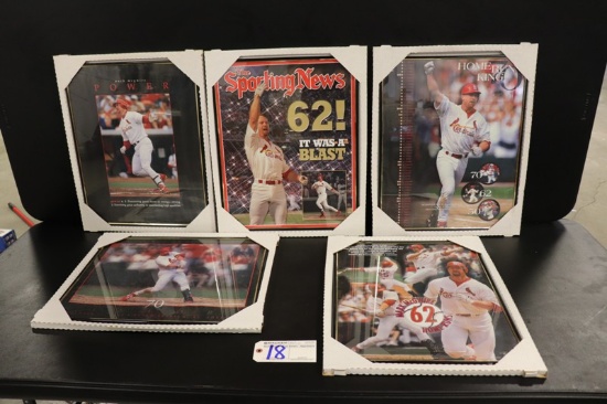 All to go - 5) 16" x 20" framed McGuire baseball prints