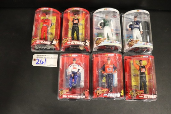 All to go - 7 Winner's Circle Nascar action figures - 3 Dale JR - 2 Stewart