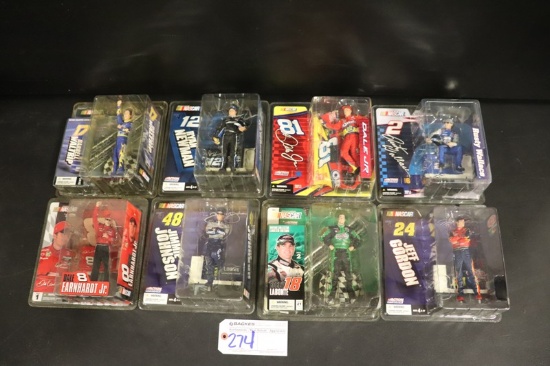 All to go - 8 McFarlane Nascar Action figures - Dale JR - Wallace - Newman