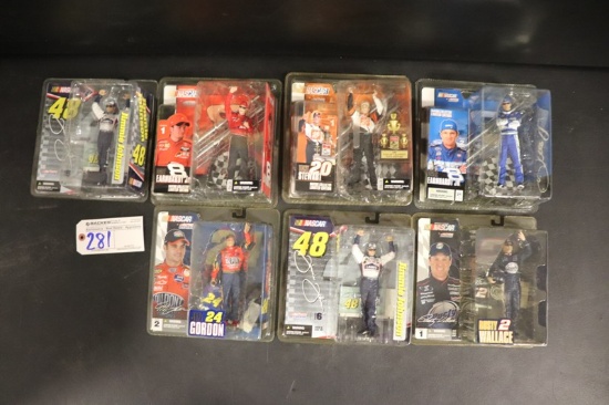 All to go - 7 McFarlane Nascar action figures - 2 Johnson - 2 Dale JR - Ste