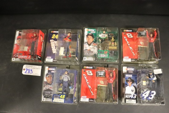 All to go - 7 McFarlane Nascar action figures - Gordan - 3 Dale JR - Petty