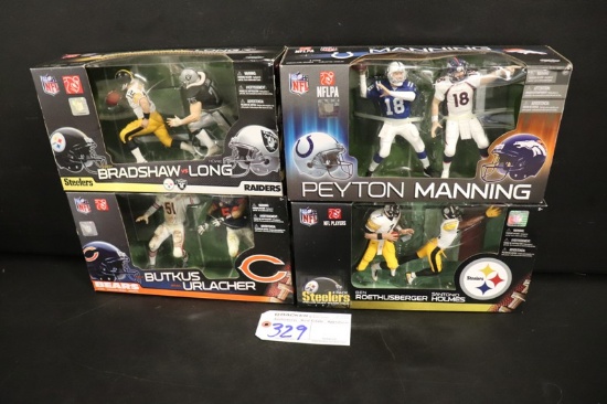 All to go - 4 McFarlane NFL action figures - Peyton Manning - Urlacher/Butk