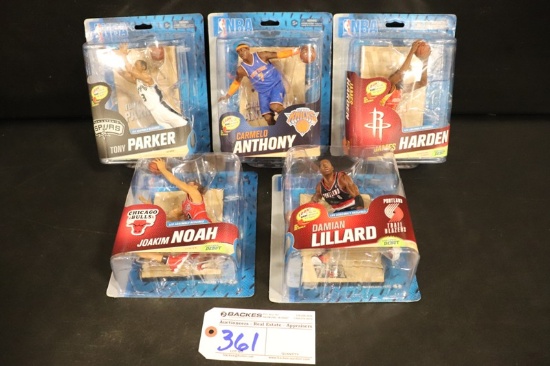 Set of 5 out of 6 - McFarlane NBA - Hardin/Parker/Anthony/Lillard/Noah (mis