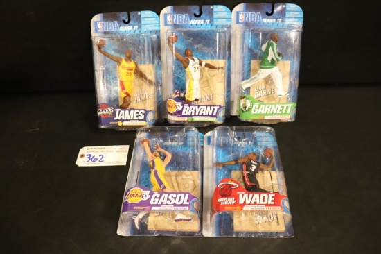 All to go - 5 McFarlane NBA - Series 17 - Garnett/James/Wade/Gasol/Kobe Bry
