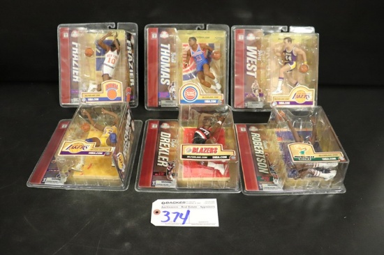 Set of 6 - McFarlane NBA Legends Series 2 - Johnson/Drexler/Robertson/West/