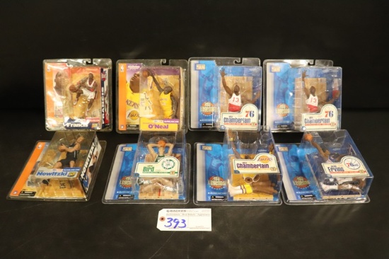 All to go - 8 McFarlane NBA action figures - 3 Chamberlain/Francis/Nowitzki