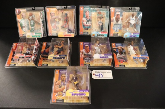 Set of 9 - McFarlane NBA Series 3 - Bibby/Bryant/Howard/Davis/Sprewell/Pier