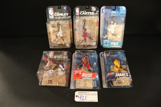 All to go - 6 McFarlane NBA Action figures - 3 Series 17: Paul/Rose/James/