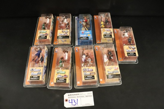 All to go - 9 McFarlane NBA action figures - box to go