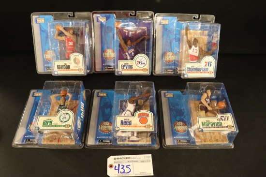 Set of 6 - McFarlane NBA Legends - Walton/Erving/Chamberlain/Bird/Reed/Mara
