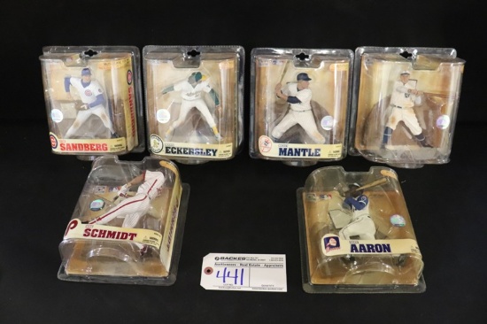 Set of 6 - McFarlane MLB Series 5 - Cobb/Eckersley/Schmidt/Aaron/Sandberg/M