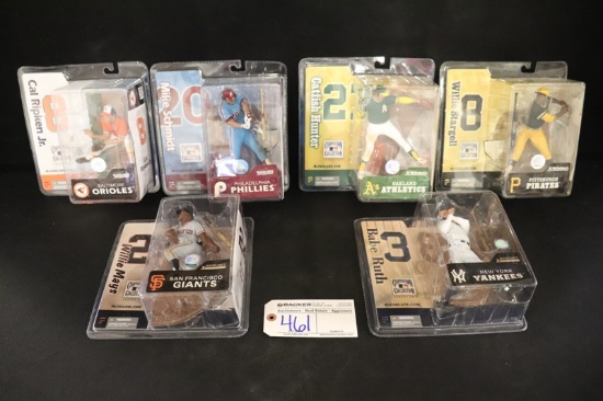 Set of 6 - McFarlane MLB Cooperstown Collection 2 - Ruth/Mays/Catfish Hunte
