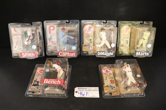 Set of 6 - McFarlane MLB Series 4 - DiMaggio/Williams/Maris/Bench/Carlton/S