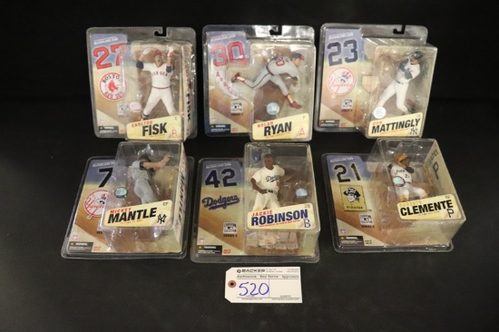 Set of 6 - McFarlane MLB Cooperstown Collection 3 - Robinson/Mantle/Clement