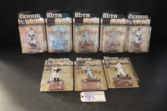 All to go - 8 McFarlane MLB Cooperstown Collection - 3 Gehrig/5 Ruth