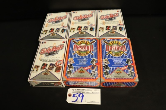 All to go - 6 sealed 1991 through 1992 Upper Deck baseball card packs