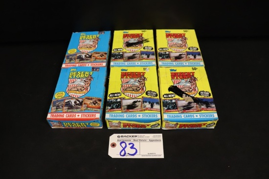 All to go - 6 Topps 2) blue Dessert Storm & 4) yellow Dessert Storm trading
