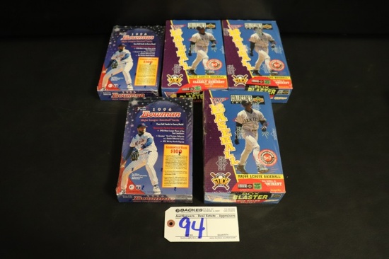 All to go - 2) 1996 Bowman & 3) 1997 Upper Deck baseball card packs - all s