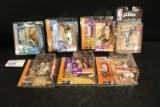 All to go - 7 McFarlane NBA action figures - James/Malone/Iverson/Finley/Le