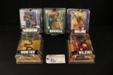Set of 5 of 6 - McFarlane NBA Legends - Worthy/Robinson/Russell/Wilkins/Mal