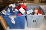 All to go - 2 totes full of Christmas hanging ornaments - sports related an