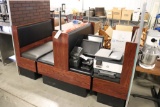 Times 2 - 4 person oak booths with black vinyl backs & seats - no tables