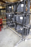 Portable metal framed heavy duty folding chair cart - dual sided - needs cl