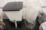 Pair of acrylic beverage dispensers with risers