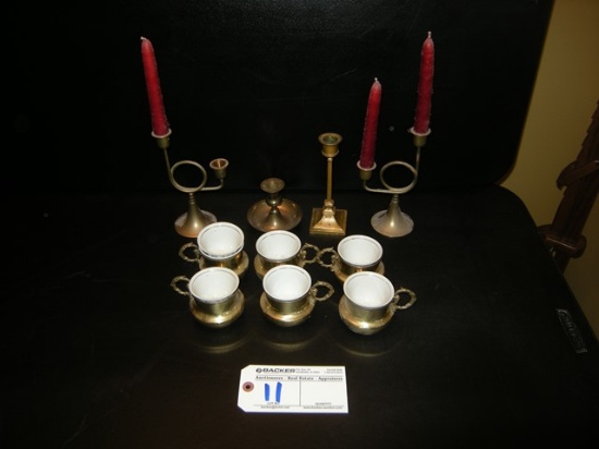 All to go  Indian Brass Cups and Candle Holders