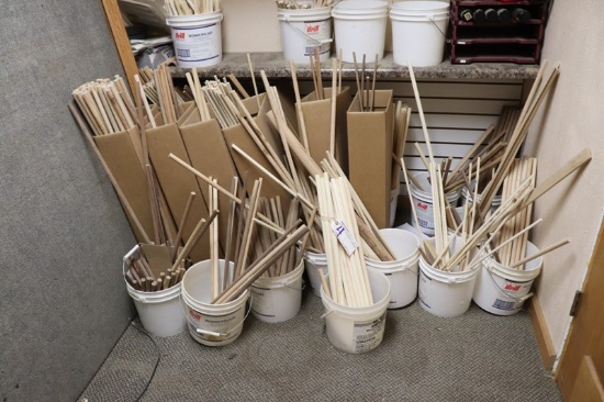 All to go - Assorted size wood dowels with 2 gallon buckets