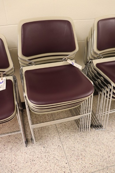 Times 6 - Chrome framed plum vinyl chairs