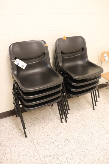 Times 8 - Dor Sal metal framed black plastic flex back chairs