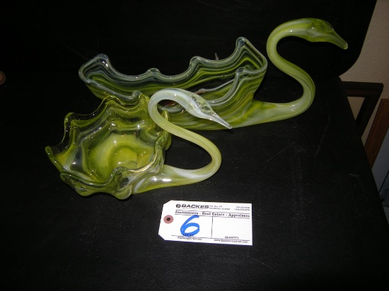 Pair to go  Viking Glass Swans